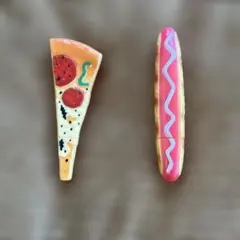 ホットドッグとピザのマグネットペン