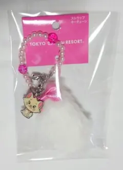 ディズニーリゾート おしゃれキャット マリー ストラップ キーチェーン