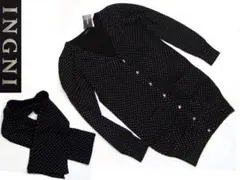 SALE値下げ / INGNI イング ピンドットVネック ストール付カーディ