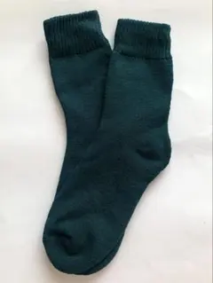 綿混裏起毛ソックス　レディース　濃緑暖かい靴下　即購入OK