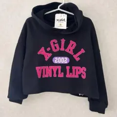 新品x-girl ★フード付きクロップドパーカー 110