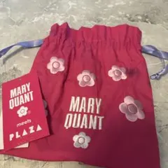MARY QUANT 花柄刺繍 巾着ポーチ