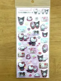 正規品！平成コギャル　ラメ入り樹脂もりシール　サンリオ　キティ　マイメロ　クロミ