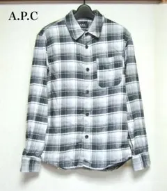 【美品】A.P.C. コットン/リネン混 オンブレチェックシャツ XSのサムネイル