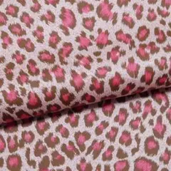 幅150×50cm●布 ヒョウ柄 レオパード ポリエステル ピンク×ローズ