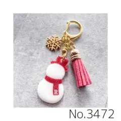 【3472】SnowMan 推し色 タッセル付き雪だるまキーホルダー