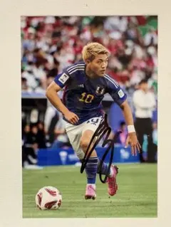 サッカー日本代表 浅野拓磨 直筆サイン入り写真A4 カタールワールド