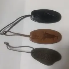 IBIZA　レザー製チャームセット（黒・茶・ダークグリーン）　新品　未使用