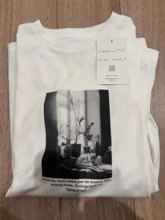 NIDO ロングTシャツ　ロンT フォトプリント Tシャツ ホワイト Lサイズ