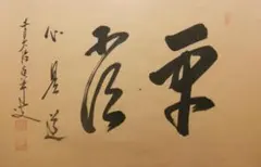 掛け軸 少林寺 横井明堂 筆「 松寿千年翠 」 紙本 茶掛 掛軸 美品