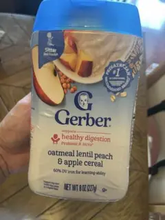 Gerber オートミールレンズ豆ピーチ＆アップルシリアル 227g