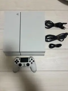 ホワイト PS4 本体 冷却ファン付きスタンド、コントローラー付き