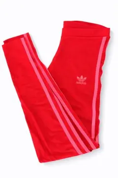 adidas レギンス 赤 トレフォイルロゴ スリーストライプス 美品