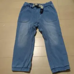 110サイズ　BREEZE デニム風ブルー カジュアルパンツ裏起毛