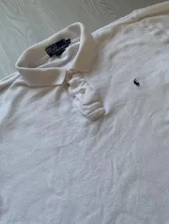 【90s Ralph Lauren】 鹿の子ポロシャツ 白 Mサイズ