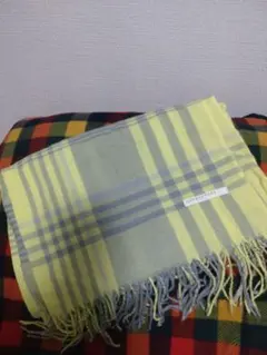 【匿名配送】黄色とグレーのチェック柄マフラー