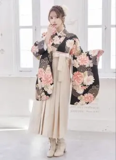 卒業式　袴　三点セット（着物、帯、袴）レディース　サイズLL