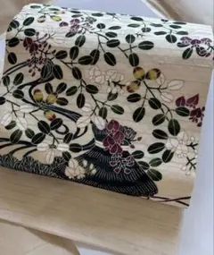 [逸品]久呂田明功　絽麻　名古屋帯　萩にあずまや秋の図 友禅染め帯　稀少品のサムネイル