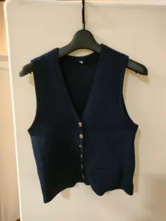 ニットベスト ネイビー l