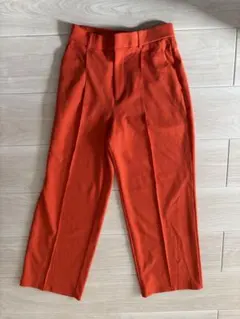 【美品】GU ジーユー　カットソースラックス　オレンジ　Lサイズ