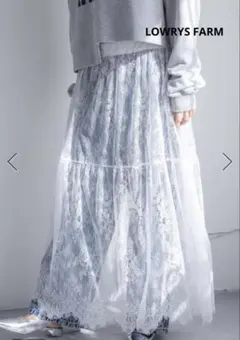 LOWRYS FARM レースボリュームスカート 未使用　ウエストゴム