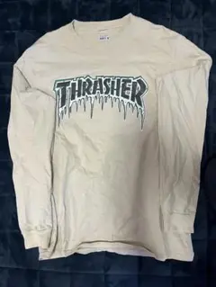 THRASHER 長袖Tシャツ クリーム色
