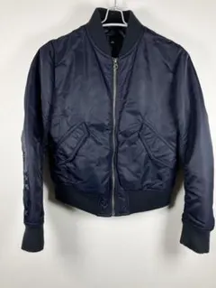 139A 【美品】ユニクロ MA-1 ブルゾン ネイビー S 中綿 ジャケット