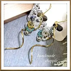 No.126 オリジナルビーズリング　ハンドメイドピアス　ハンドメイドイヤリング