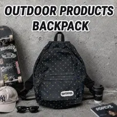 OUTDOORリュック　ブラック　ドット柄水玉　　archive スター星　希少