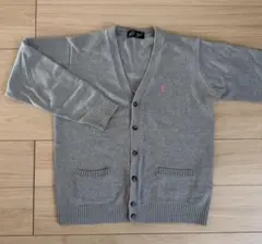 EASTBOY イーストボーイ カーディガン グレー 11号 ピンク刺繍