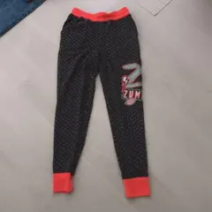 ZUMBA ドット柄レギンス XS 黒/オレンジ