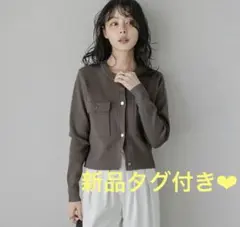 新品未使用タグ付★ AMELYゴールドボタンショートニットカーディガン