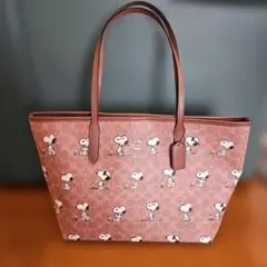 COACH X PEANUTS ピーナッツスヌーピー シティ シグネチャートート