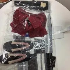 新品 ラベルエチュード 浴衣セット ギンガムチェック バラ ブラック