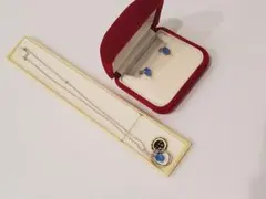 青い石 ネックレスとイヤリング 2点セット