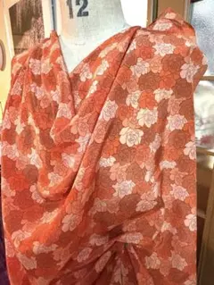 美品】ルイヴィトン ダミエ スカーフ みどり オレンジ シルク100