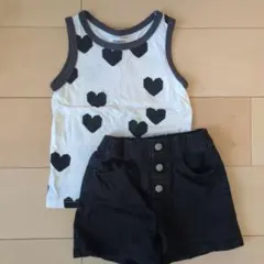 MARK'S HOGAN ハート柄タンクトップと GUショートパンツセット