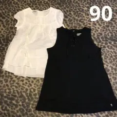 JUNKO KOSHINO黒ワンピース&トイザらスkidsrus白ワンピース90のサムネイル