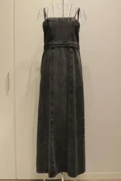 【美品・ポケット付】NEUNA ヌナ ハイウエストロングデニムキャミワンピース