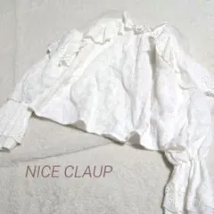✨️NICE CLAUP　ナイスクラップ　総刺繍　フレアフリルカットソー　可愛い