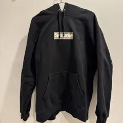 Burberry x Supreme ブラック パーカー L