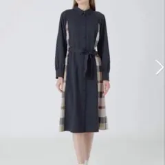 【美品】ブルーレーベルクレストブリッジソフトクリアツイルシャツドレス38