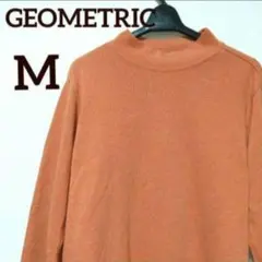 GEOMETRIC／メンズ＊M＊ 長袖／ハイネック／セーター ニット／オレンジ