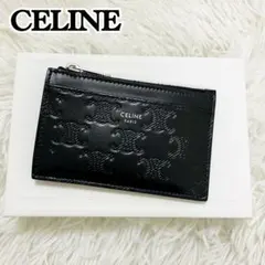 極美✨付属完備✨セリーヌ フラグメントケース エンボス トリオンフ ブラック