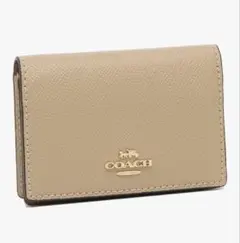 【COACH 】ベージュ レザー 名刺入れ