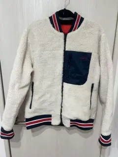 アイボリー フリースジャケット ボアジャケット