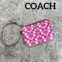 COACH コーチ シグネチャー ポーチ 小物入れ PVC ハンドストラップ付き