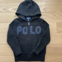 ポロラルフローレン　フード付きニットフルジップパーカー 110cm ブラック