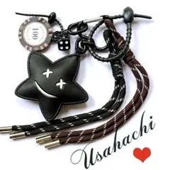 じゃらじゃらキーホルダー　バッグチャーム　キーチャーム　パラコード　星　48A