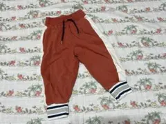 オレンジ色 サイドストライプパンツ 100cm